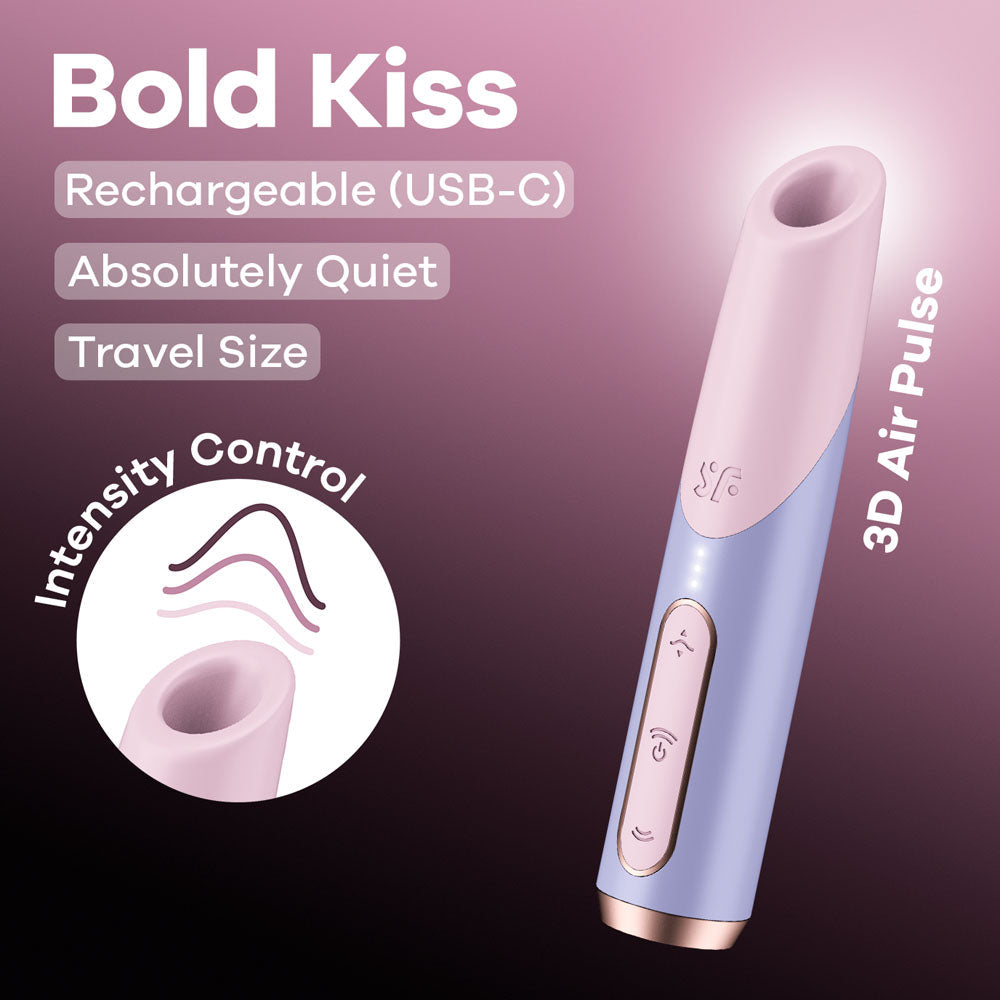 Satisfyer Bold Kiss - Purple USB Rechargeable Air Pulse Stimulator Club X